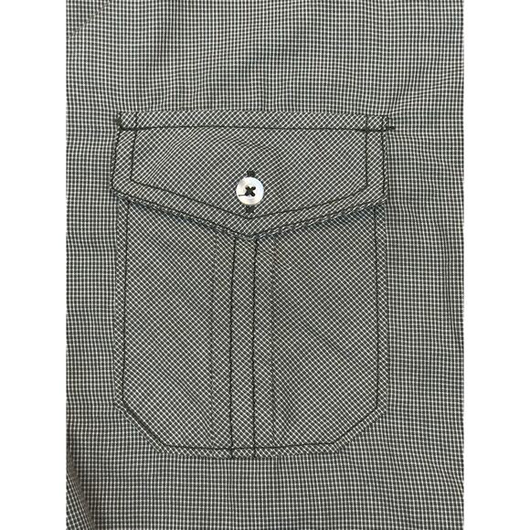 Michael Brandon Long Sleeve Button Down Shirt Green/White Small Plaid Mens XL - Picture 2 of 10